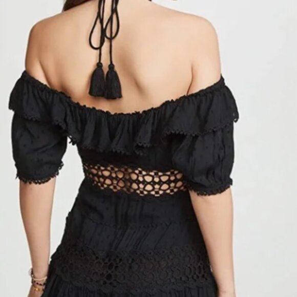 Free People | "Cruel Intention" Boho Crochet Lace Mini Dress - 6, Black FLAW - Picture 2 of 11